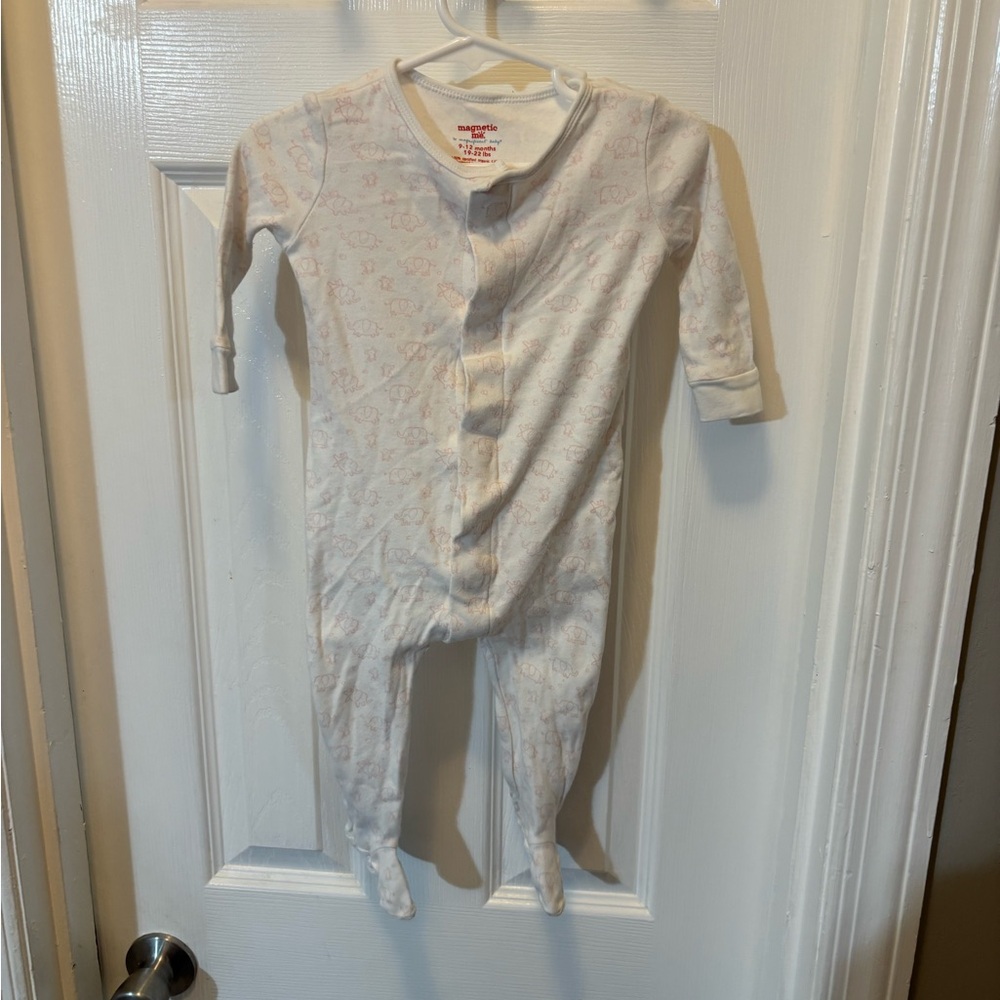Magnetic Me Pink Elephant Footed One-Piece Pajamas